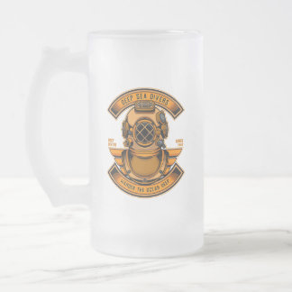 Caneca De Cerveja Vidro Jateado Capacete de mergulho para mergulhadores do mar pro
