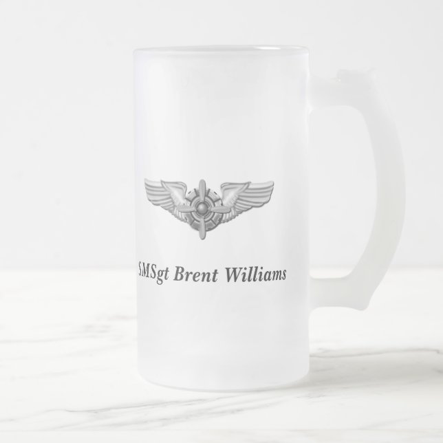 Caneca De Cerveja Vidro Jateado Capacete de Viking & Wings-Personalized. (Direita)