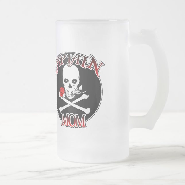 Caneca De Cerveja Vidro Jateado Capitão Mãe Mug (Direita)