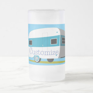 Caneca De Cerveja Vidro Jateado Caravana Camper RV Thunder_Cove