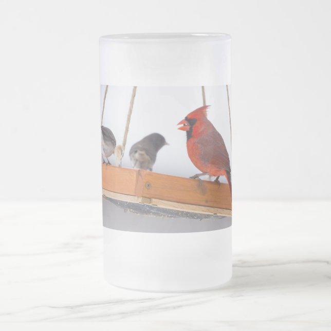 Caneca De Cerveja Vidro Jateado Cardinal e Fosco de Juncos - Cama de Cerveja (Centro)
