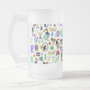 Caneca De Cerveja Vidro Jateado Carnaval