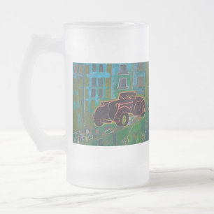 Caneca De Cerveja Vidro Jateado Carro