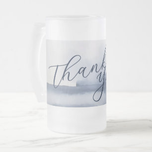 Caneca De Cerveja Vidro Jateado Cartão de Agradecimento Elegante Estilo Aquarela