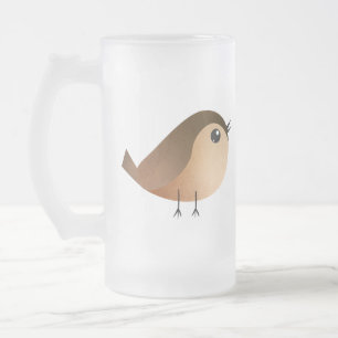 Caneca De Cerveja Vidro Jateado Cartografia de Pássaro Sparrow