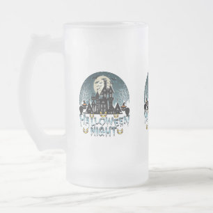 Caneca De Cerveja Vidro Jateado Casa Assombrada, Noite Assustadora do Halloween