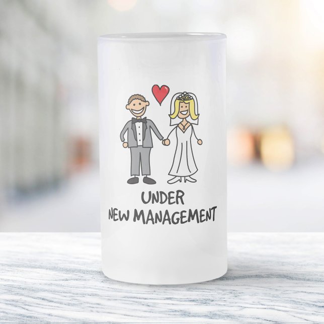 Caneca De Cerveja Vidro Jateado Casal De Casamento - Sob Nova Gestão (Criador carregado)