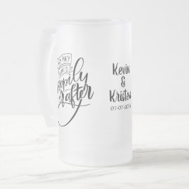 Caneca De Cerveja Vidro Jateado Casamento Feliz Para Sempre