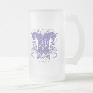 Caneca De Cerveja Vidro Jateado Casamento Renascença Leão Rampante