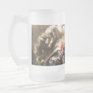 Caneca De Cerveja Vidro Jateado Cavaleiro Motocross