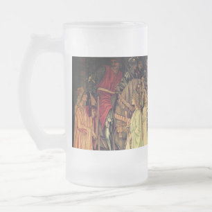 Caneca De Cerveja Vidro Jateado Cavaleiros medievais da Mesa redonda