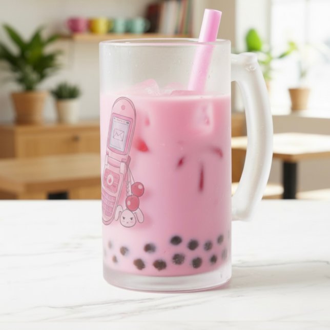 Caneca De Cerveja Vidro Jateado Celular Mug (Criador carregado)