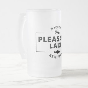 Caneca De Cerveja Vidro Jateado Cerveja agradável do fosco do lago 16oz muito