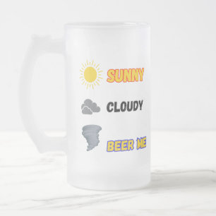 Caneca De Cerveja Vidro Jateado Cerveja Ensolarada Nublada Tempo Para Mim