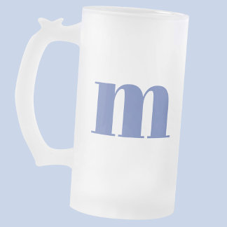 Caneca De Cerveja Vidro Jateado Cerveja Inicial do Monograma Moderno
