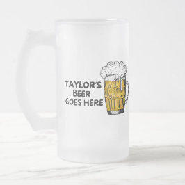 Caneca De Cerveja Vidro Jateado Cerveja Personalizada Vai Aqui Amante de Cerveja