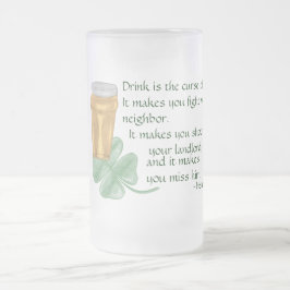 Caneca De Cerveja Vidro Jateado Cerveja & Shamrock/Irish Say