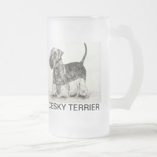 Caneca De Cerveja Vidro Jateado Cesky Terrier