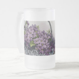 Caneca De Cerveja Vidro Jateado Cesta de Flores Vintage – Desaboom do Dia das Mães