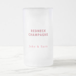 Caneca De Cerveja Vidro Jateado Champagne Rosada Personalizada Caipira