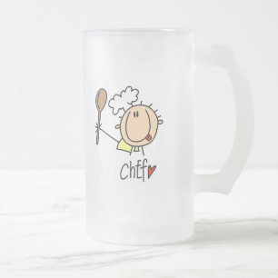 Caneca De Cerveja Vidro Jateado Chef Masculino