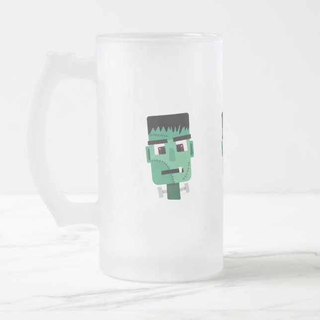 Caneca De Cerveja Vidro Jateado Chefe do Monstro do Frankenstein (Esquerda)
