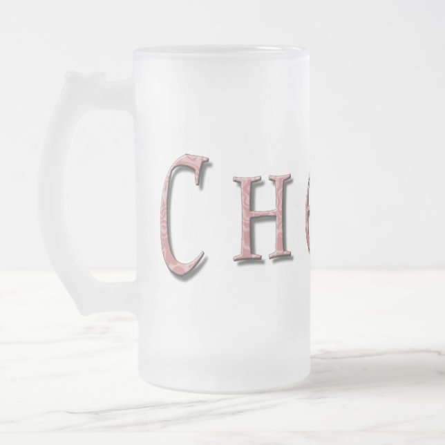 Caneca De Cerveja Vidro Jateado Cherie (Esquerda)