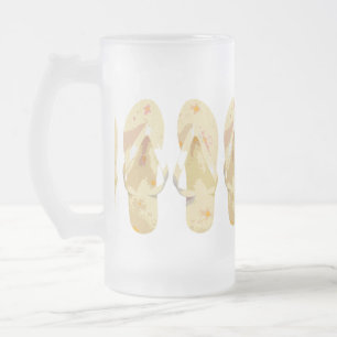 Caneca De Cerveja Vidro Jateado Chinelos amarelos
