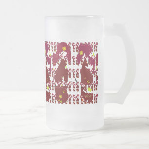 Caneca De Cerveja Vidro Jateado Chinelos vermelho