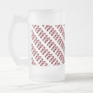 Caneca De Cerveja Vidro Jateado Chinelos vermelhos