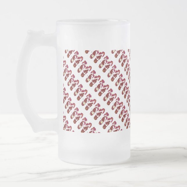 Caneca De Cerveja Vidro Jateado Chinelos vermelhos (Esquerda)