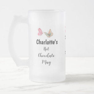 Caneca De Cerveja Vidro Jateado Chocolate Quente de Script de Nome Personalizado M