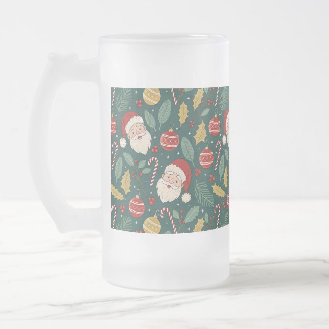 Caneca De Cerveja Vidro Jateado Christmas Classics (Esquerda)