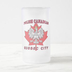 Caneca De Cerveja Vidro Jateado Cidade de Quebec - Folha Polonesa