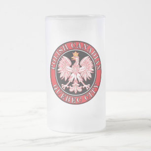 Caneca De Cerveja Vidro Jateado Cidade de Quebec - Polônia - águia canadense