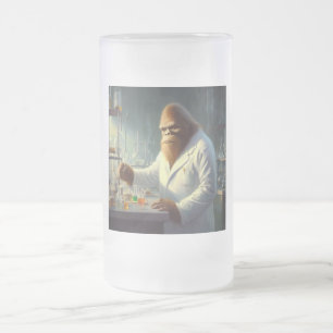 Caneca De Cerveja Vidro Jateado Cientista Bigfoot