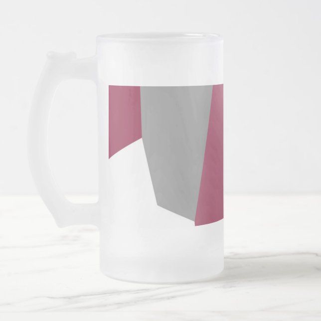 Caneca De Cerveja Vidro Jateado Cinza rosa e branco (Esquerda)