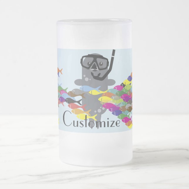 Caneca De Cerveja Vidro Jateado Cinza Seal Thunder_Cove (Centro)