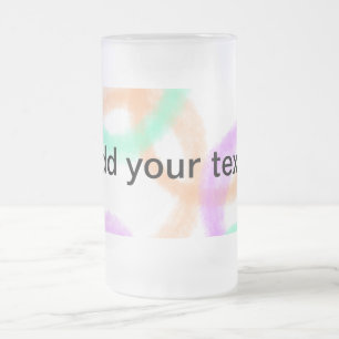 Caneca De Cerveja Vidro Jateado Círculos coloridos minimalistas simples em aquarel
