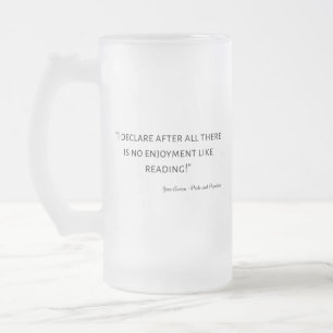 Caneca De Cerveja Vidro Jateado Citação de Orgulho e Preconceito III