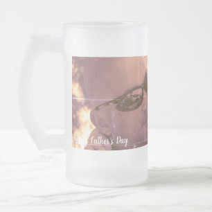 Caneca De Cerveja Vidro Jateado Citação do Dia dos Pais Foto