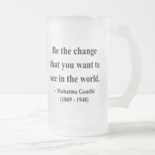 Caneca De Cerveja Vidro Jateado Citações 1a de Gandhi