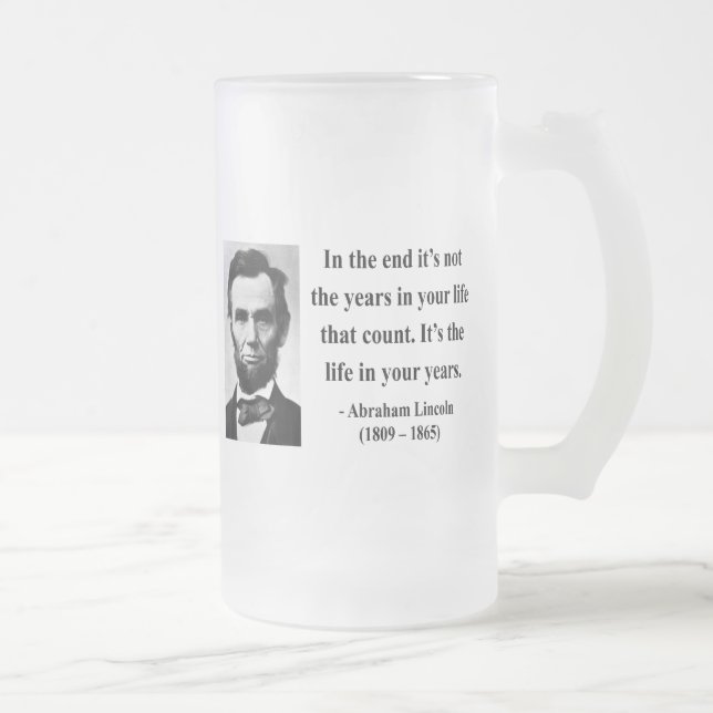Caneca De Cerveja Vidro Jateado Citações 2b de Abraham Lincoln (Direita)