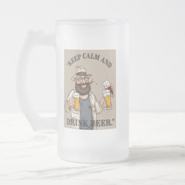 Caneca De Cerveja Vidro Jateado citas de cerveja (Esquerda)