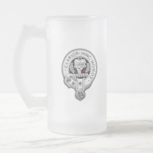 Caneca De Cerveja Vidro Jateado Clan Buchanan Crest & Tartan