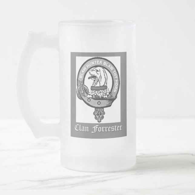 Caneca De Cerveja Vidro Jateado Clan Forrester Crest (Esquerda)