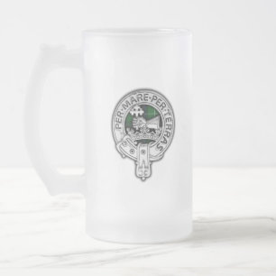 Caneca De Cerveja Vidro Jateado Clan MacDonald do Isles Crest & Tartan