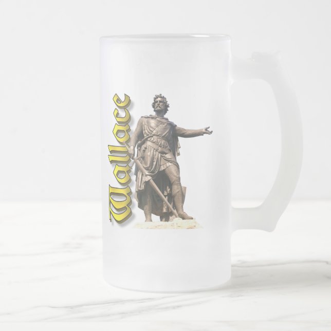 Caneca De Cerveja Vidro Jateado Clan Wallace Old Scotland (Direita)