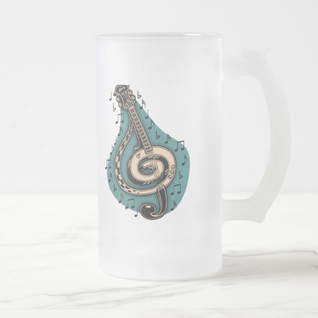 Caneca De Cerveja Vidro Jateado Clef baixo (Direita)