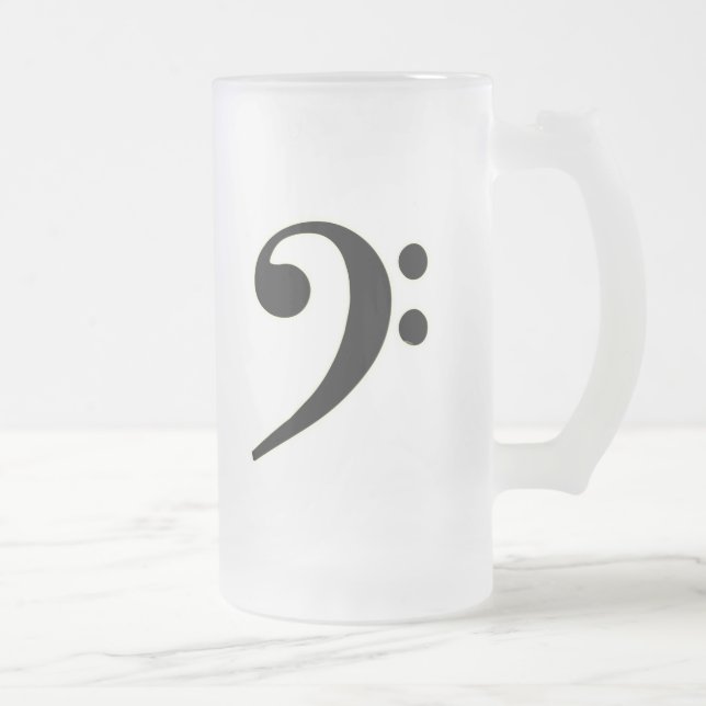 Caneca De Cerveja Vidro Jateado Clef baixo preto (Direita)